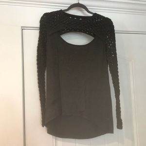 Grey keyhole top
